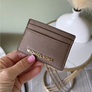 Michael Kors Taupe Card Holder used